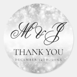 結婚式の引き出物ラベルシルバーきらめくライト ラウンドシール