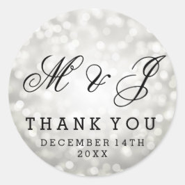 結婚式の引き出物ラベルシルバーグリッターライト ラウンドシール