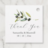 結婚式の引き出物ラベルシンプルオリーブブランチ フェイバータグ (裏面)