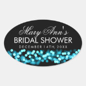 結婚式の引き出物ラベルターコイズハリウッドグラム 楕円形シール (正面)