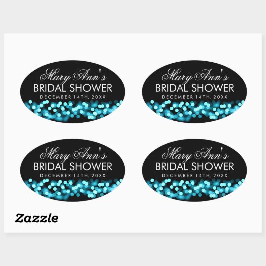 結婚式の引き出物ラベルターコイズハリウッドグラム 楕円形シール (シート)