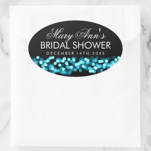 結婚式の引き出物ラベルターコイズハリウッドグラム 楕円形シール (バッグ)