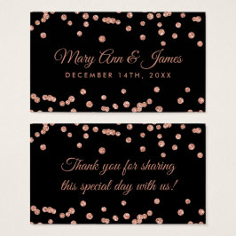 結婚式の引き出物ラベルバラ金ゴールドグリッター紙吹雪ブラック