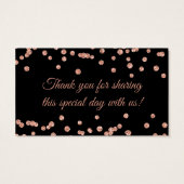 結婚式の引き出物ラベルバラ金ゴールドグリッター紙吹雪ブラック (裏面)