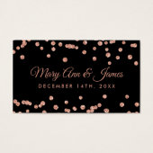 結婚式の引き出物ラベルバラ金ゴールドグリッター紙吹雪ブラック (正面)