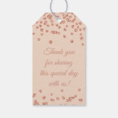 結婚式の引き出物ラベルバラ金ゴールドグリッター紙吹雪赤面 ギフトタグ (裏面)