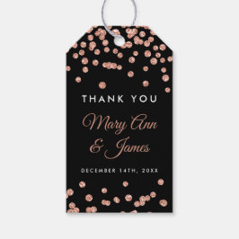 結婚式の引き出物ラベルバラ金ゴールドグリッター紙吹雪 ギフトタグ