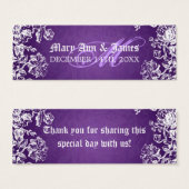 結婚式の引き出物ラベルビクトリアンフローリッシュパープル (正面&裏面)