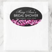 結婚式の引き出物ラベルピンクハリウッドグラム 楕円形シール (バッグ)