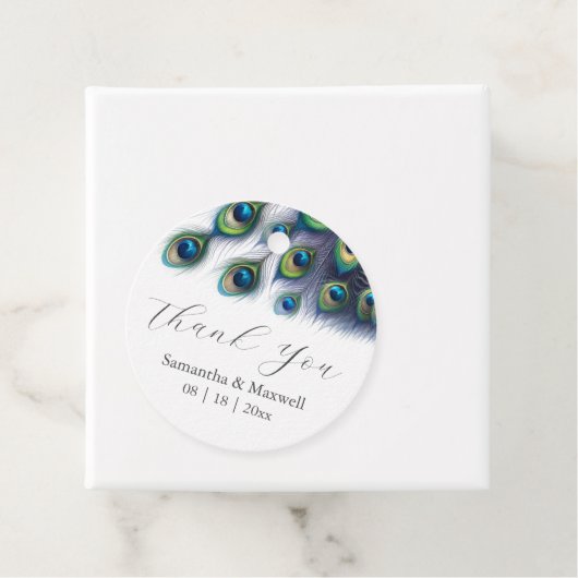 結婚式の引き出物ラベルピーコック羽根 フェイバータグ (インサイチュ)
