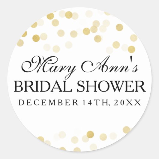結婚式の引き出物ラベルフェイクゴールドフォイルグリッターライト ラウンドシール (正面)