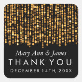 結婚式の引き出物ラベルモダン金ゴールド灯 スクエアシール (正面)