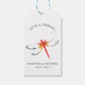 結婚式の引き出物ラベルレッドドラゴンフライ ギフトタグ (正面)