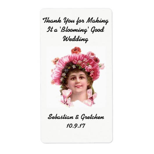 結婚式の引き出物ラベル花種パケットヴィンテージ ラベル (正面)