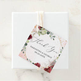 結婚式の引き出物ラベル赤面燃える金ゴールド緑 フェイバータグ