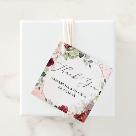 結婚式の引き出物ラベル赤面燃える金ゴールド緑 フェイバータグ (インサイチュ)