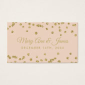 結婚式の引き出物ラベル金ゴールドグリッター紙吹雪赤面バラ (正面)