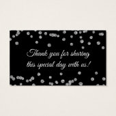 結婚式の引き出物ラベル銀グリッター紙吹雪ブラック (裏面)