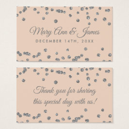 結婚式の引き出物ラベル銀グリッター紙吹雪赤面