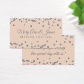 結婚式の引き出物ラベル銀グリッター紙吹雪赤面 (デスク)