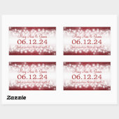 結婚式の引き出物ラベル魔法スパークレッド 長方形シール (シート)