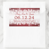 結婚式の引き出物ラベル魔法スパークレッド 長方形シール (バッグ)