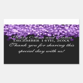 結婚式の引き出物ラベル魔法パープルライト 長方形シール