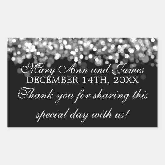 結婚式の引き出物ラベル魔法銀灯 長方形シール (正面)