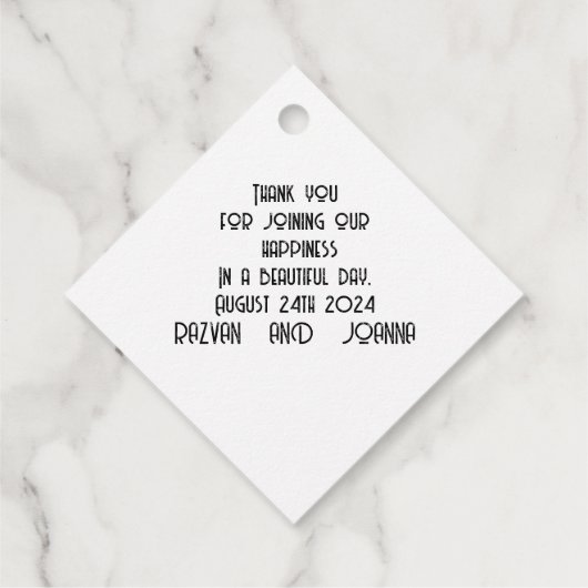 結婚式の引き出物ラベル フェイバータグ (裏面)