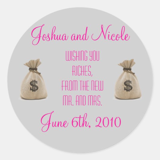 結婚式の引き出物ラベル! ラウンドシール (正面)