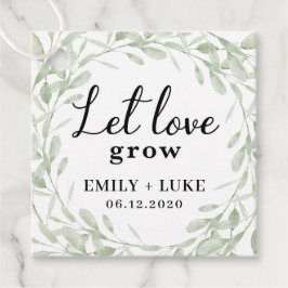 結婚式の引き出物ラベル、植物メッセージカード、愛の成長を許可 フェイバータグ