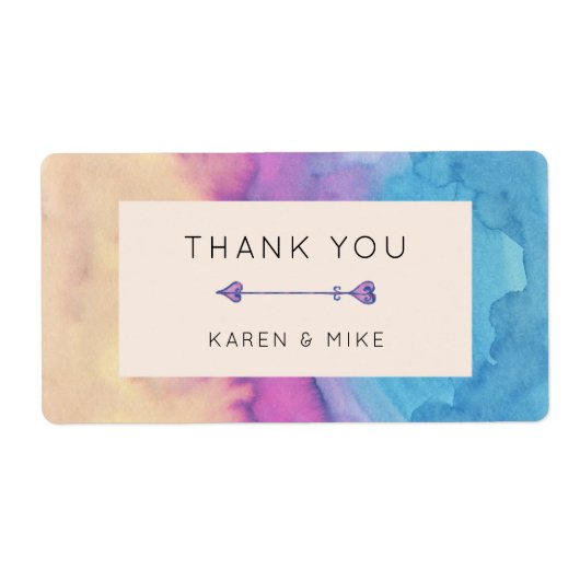 結婚式の引き出物ラベル |水彩テクスチャ ラベル (正面)