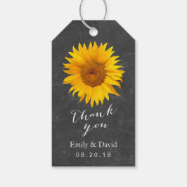 結婚式の引き出物ラベル |黒板ひまわり ギフトタグ