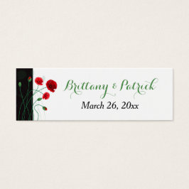 結婚式の引き出物ラベル | Red Poppies |黒、緑