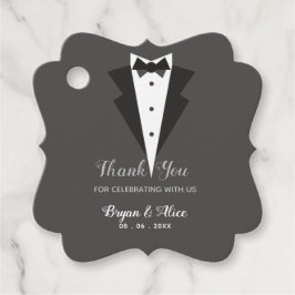 結婚式の引き出物ラベル(Tuxedo Bow Tie) フェイバータグ