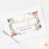 結婚式の引き出物ロマンチックフローラデコールサンキュー ラウンドシール (封筒)
