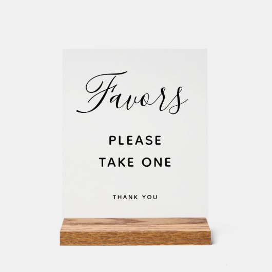 結婚式の引き出物一席お願い アクリルサイン (正面)