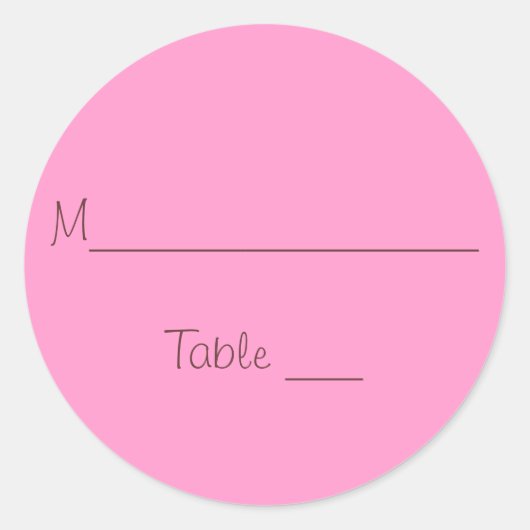 結婚式の引き出物座席表 ラウンドシール (正面)