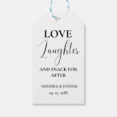 結婚式の引き出物愛の笑い声と後のおやつ ギフトタグ (正面)