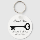 結婚式の引き出物感謝していキーホルダーとヴィンテージ鍵 キーホルダー (正面)