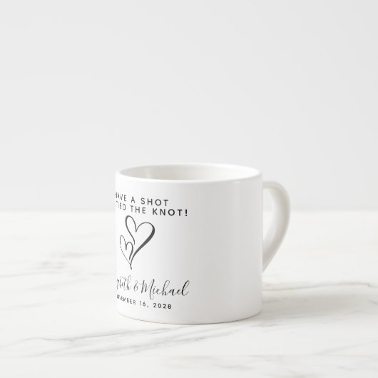 結婚式の引き出物我々は結び目のハート エスプレッソカップ (正面右)