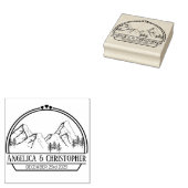 結婚式の引き出物招待カップルパーティー山 ラバースタンプ (押印)