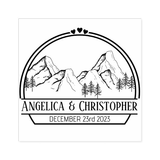 結婚式の引き出物招待カップルパーティー山 ラバースタンプ (インプリント)