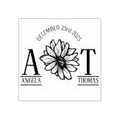 結婚式の引き出物招待モノグラムひまわり ラバースタンプ (インプリント)