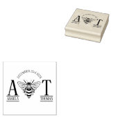 結婚式の引き出物招待夫婦bee monogram ラバースタンプ (押印)