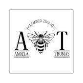 結婚式の引き出物招待夫婦bee monogram ラバースタンプ (インプリント)