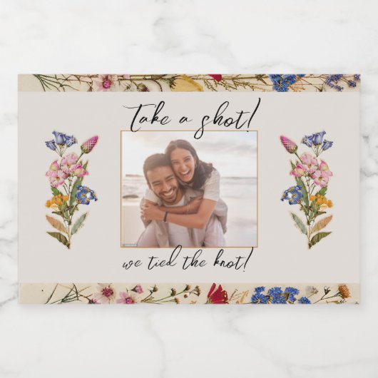 結婚式の引き出物撮影ヴィンテージフローラ リキュールボトルラベル (シングルラベル)