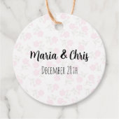 結婚式の引き出物淡紅色の花 フェイバータグ (正面)