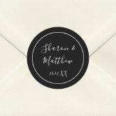 結婚式の引き出物白黒の書道スクリプト ラウンドシール