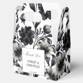 結婚式の引き出物白黒フローラ フェイバーボックス (オープン)